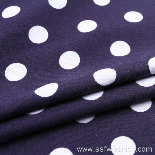 Dot Pattern Knitted Prints Spandex Fabric Cottons